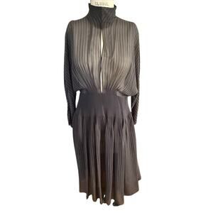 Akris Sheer Striped Midi Dress Size 10